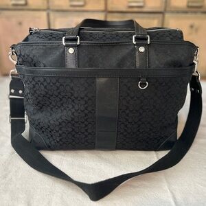 Coach Transatlantic Black Signature XL Travel Tote Diaper Bag